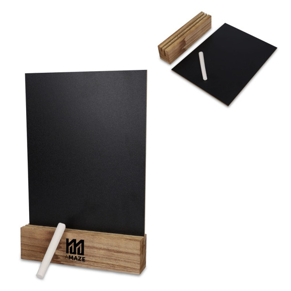 Krijtbord in houten standaard