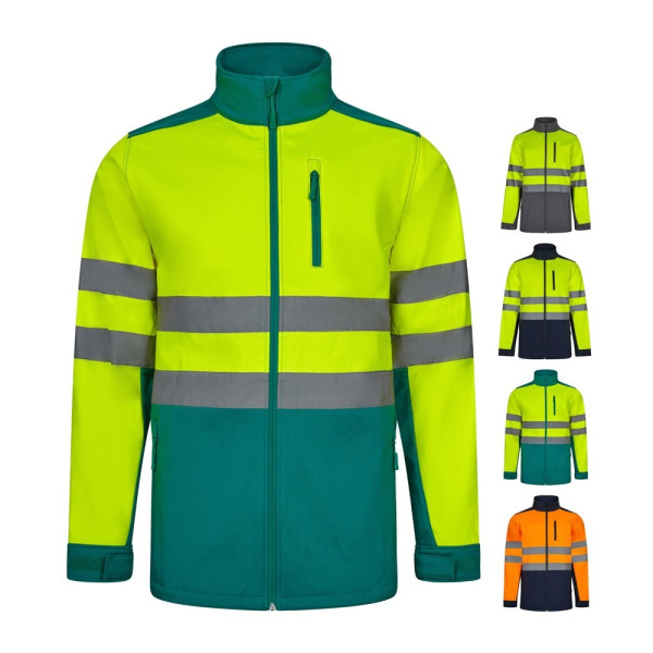 VL HESTIA LARGE. Tweekleurig softshell jack (280g/m²), met fleecevoering en TPU-membraan, van polyes