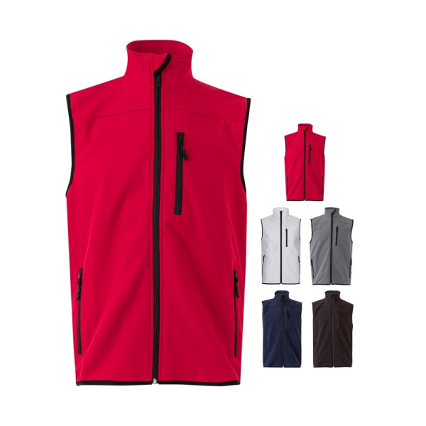 VL VARUNA. Softshell vest (280g/m²), met polaire voering, van polyester (94%) en elastaan (6%)