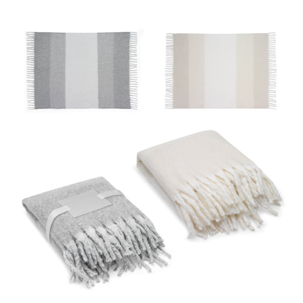 COMFY. Deken van gerecycled polyester (100% rPET) (300 g/m²), met mohair-gevoel