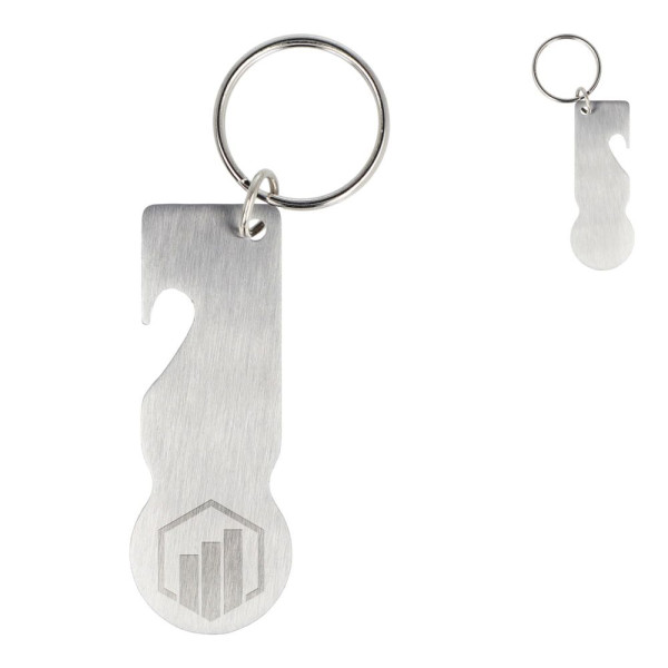 RVS winkelwagenmunt sleutelhanger