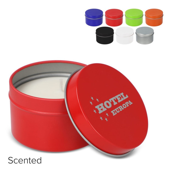 Kirtan plantaardige geurkaars in groot gerecycled blik