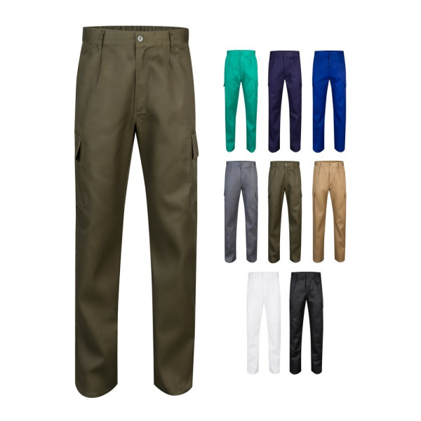 VL AINE. Multi-pocket keperstof broek (190g/m²), van katoen (20%) en polyester (80%)