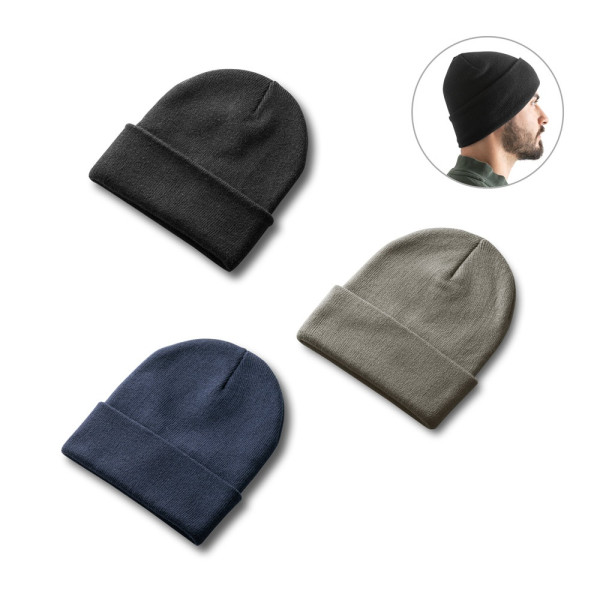 CARL. Gerecycled polyester (100% rPET) dubbellaagse unisex beanie