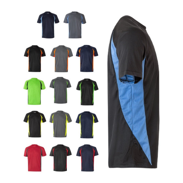 VL SLAYER. Tweekleurig technisch T-shirt met vogeloogjes (160g/m²) van polyester (100%)